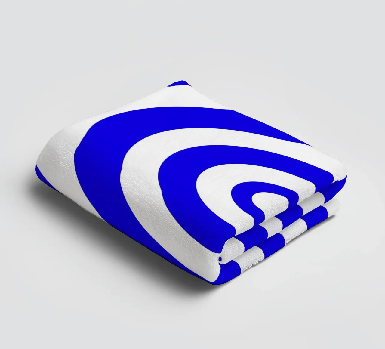 Geometric blue and white circles, minimalist, modern art towel by Lilou Art
