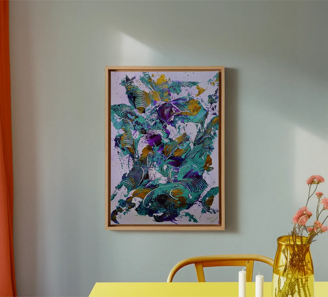 IDEAL GIFT 53 invers canvas met Baklijst van Thierry Vobmann Abstract painting