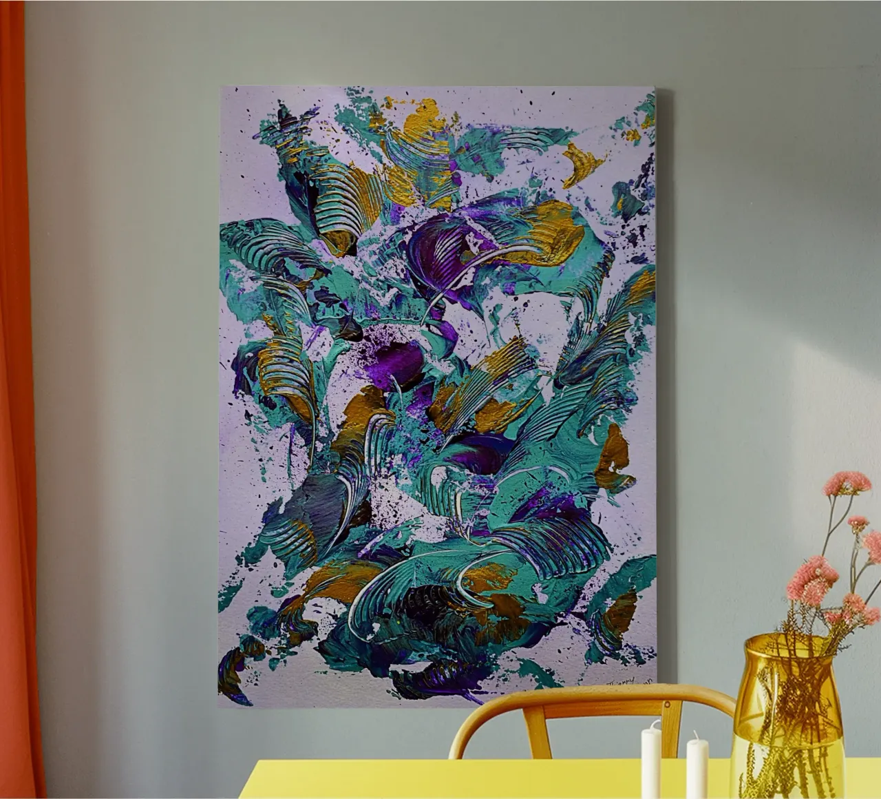 IDEAL GIFT 53 invers canvas met Baklijst van Thierry Vobmann Abstract painting