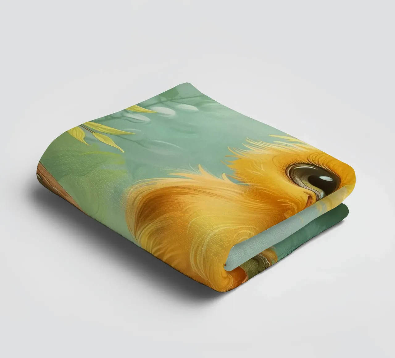 adorable chick with big eyes, perched on a branch towel by DesignDoodle