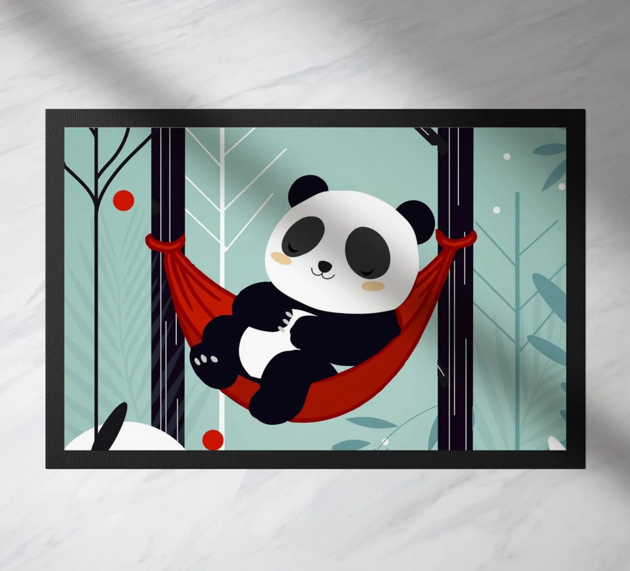 Panda addormentato sull'amaca - Motivo di natura rilassata zerbino da namosh