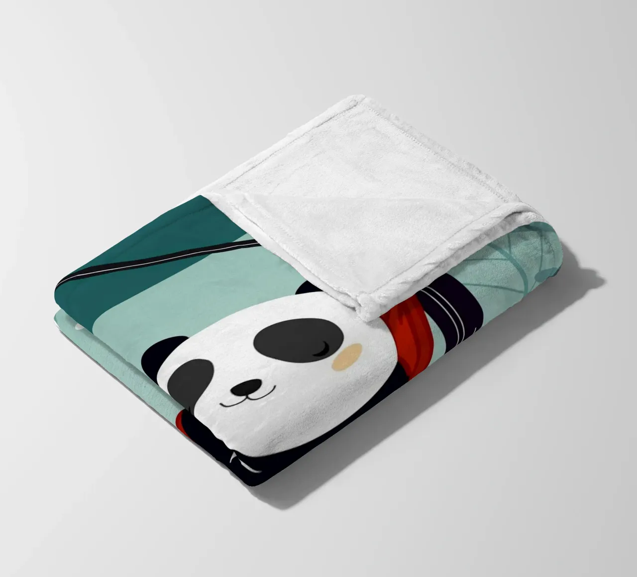 Sleeping panda in hammock - Relaxed nature motif fleece blanket by namosh
