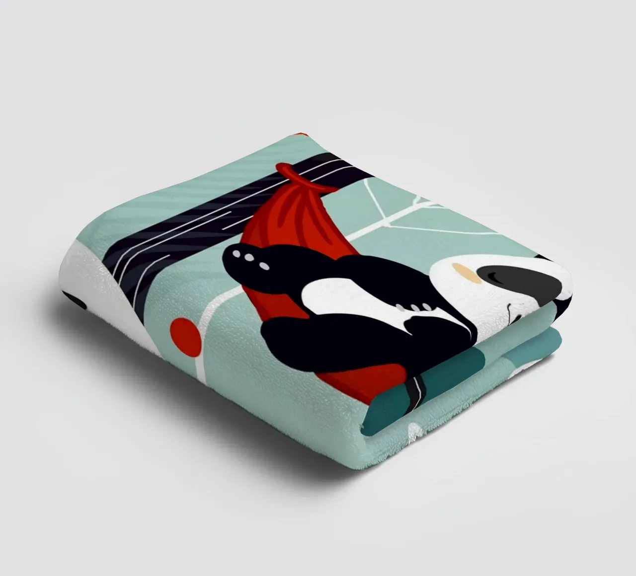 Sleeping panda in hammock - Relaxed nature motif towel by namosh