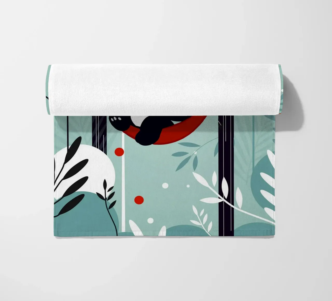 Sleeping panda in hammock - Relaxed nature motif beach towel by namosh