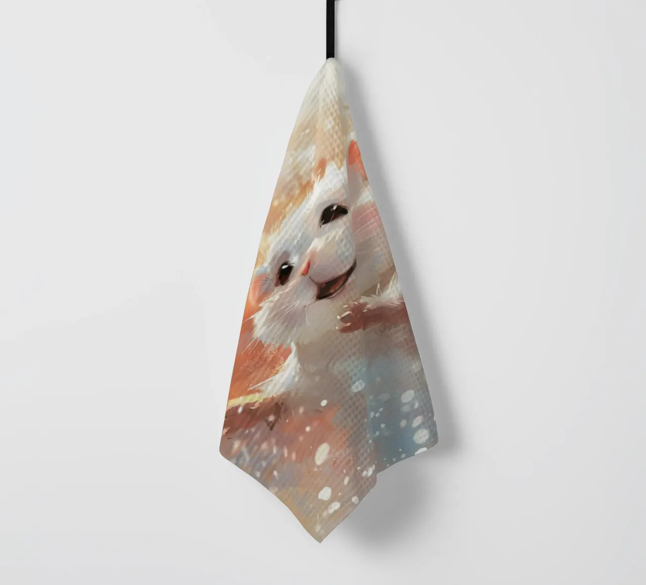 chinchilla doux et moelleux avec une expression affectueuse torchon de DesignDoodle