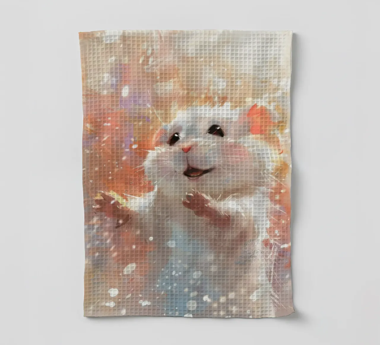 chinchilla doux et moelleux avec une expression affectueuse torchon de DesignDoodle