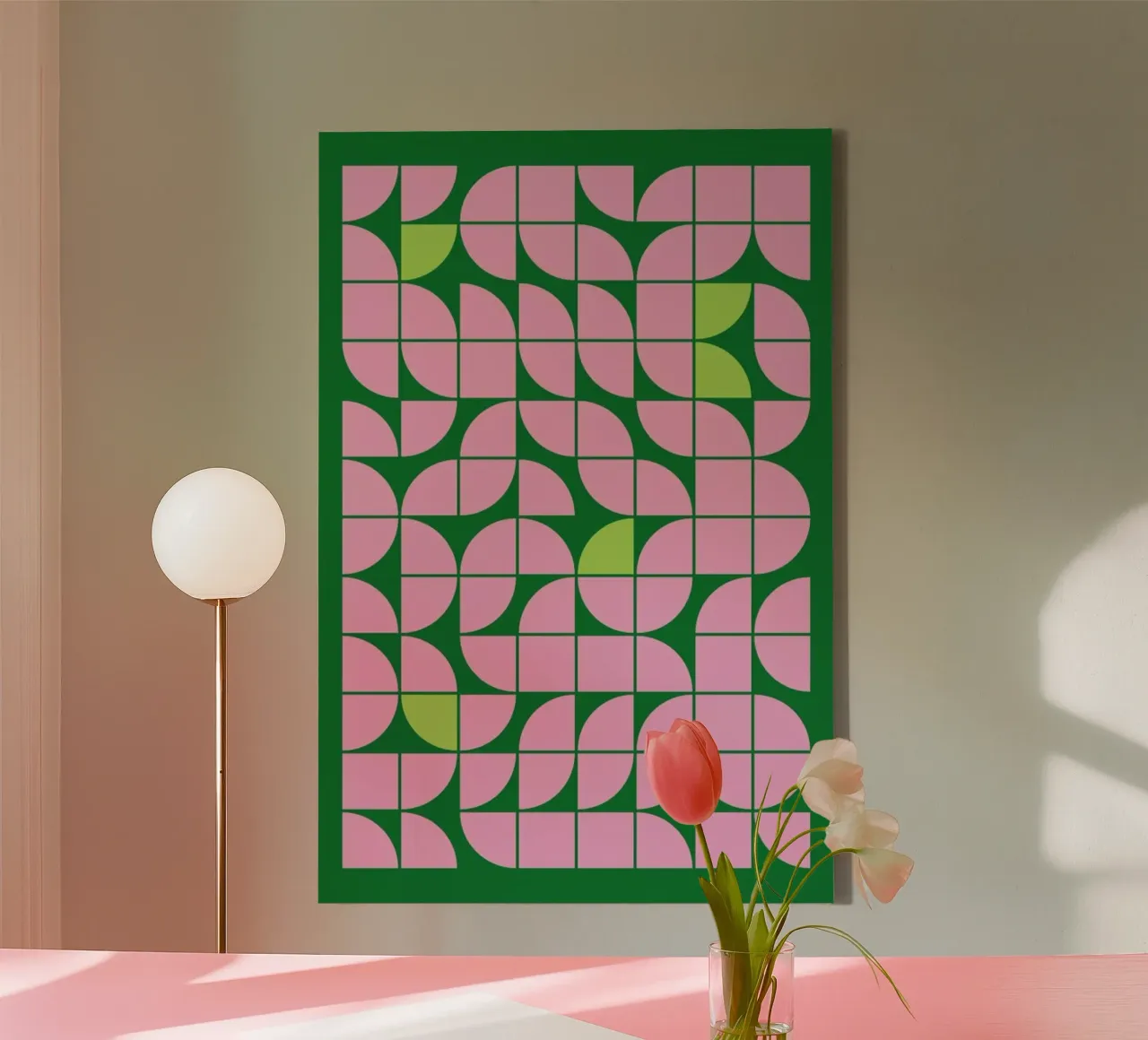 Geometric 4 tela con Cornice a cassetta da Studio One