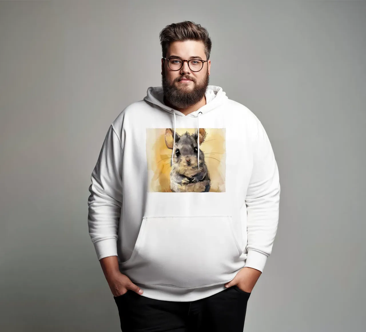 cincillà giocoso dallo sguardo gentile e affettuoso felpa con cappuccio da DesignDoodle