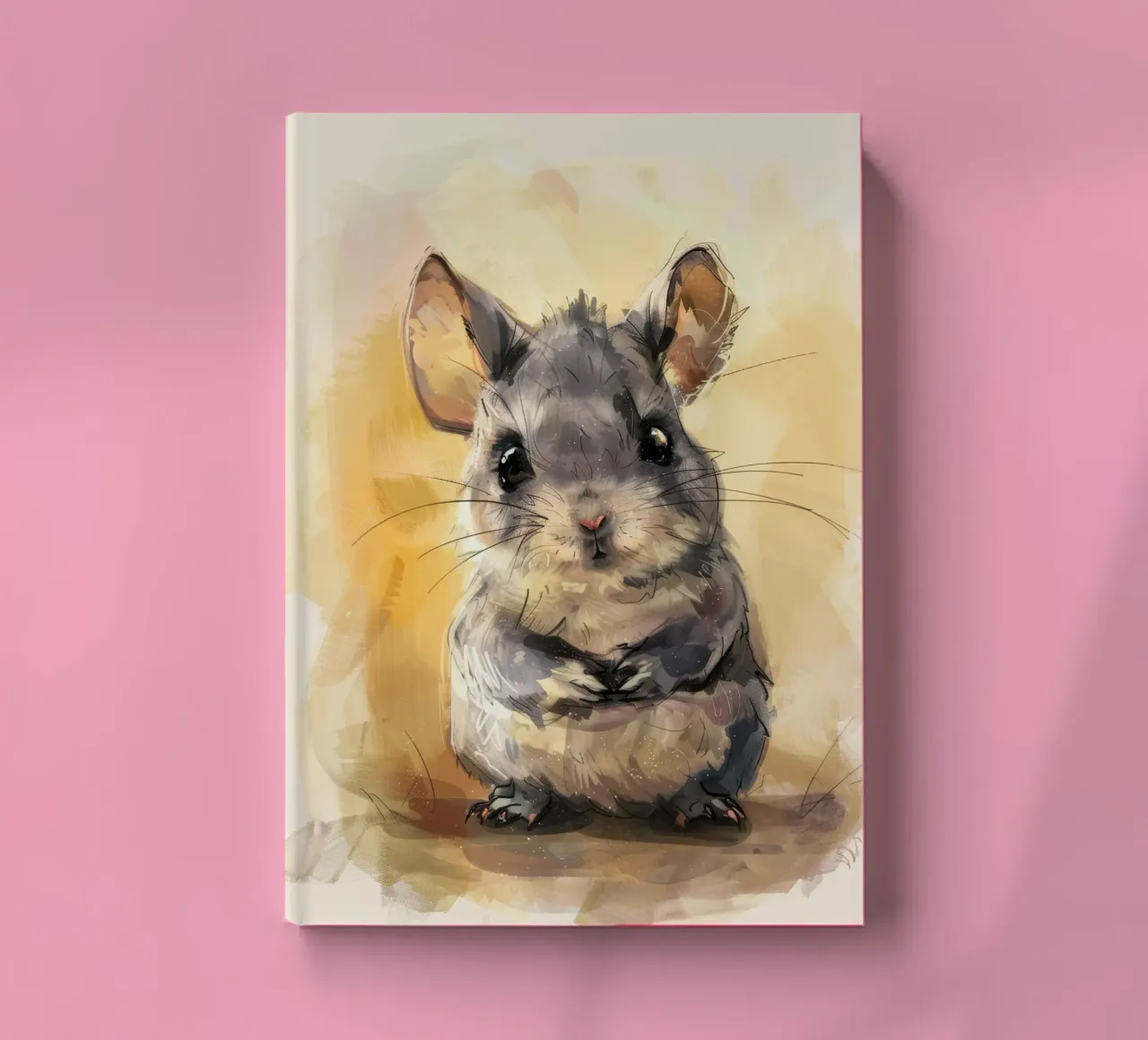 playful chinchilla with a gentle, affectionate look notebook by DesignDoodle