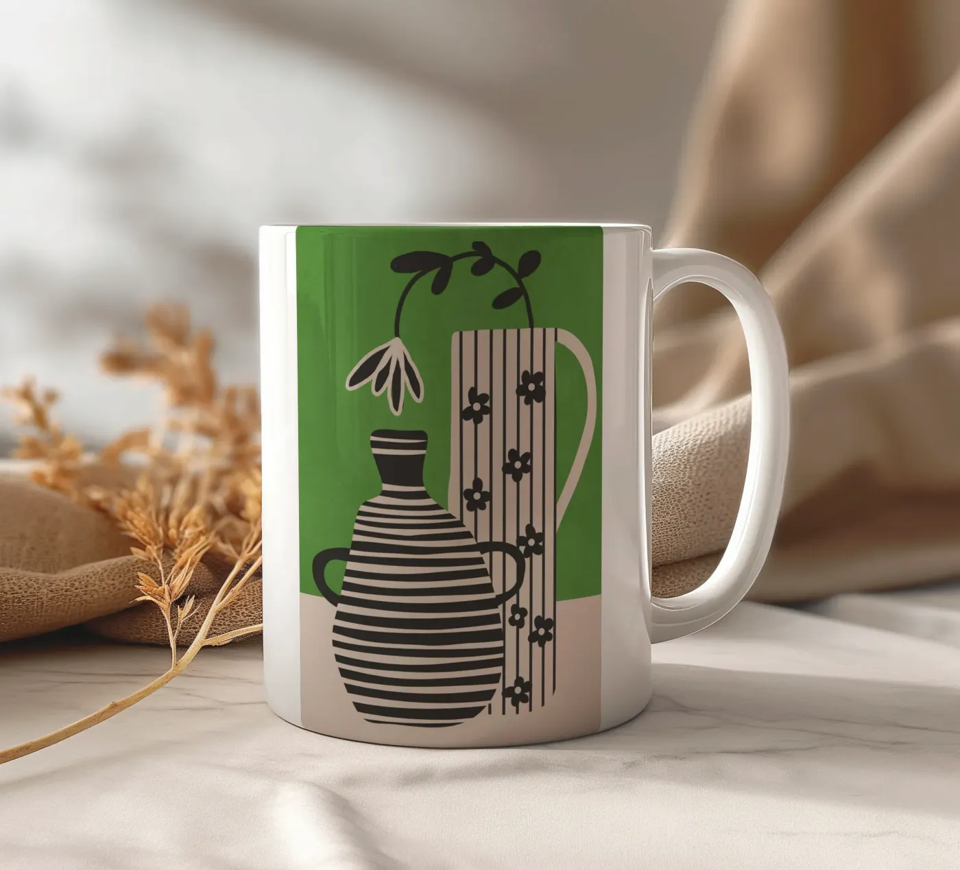 Patterned Stillness 7 ceramic mug by Flow Line