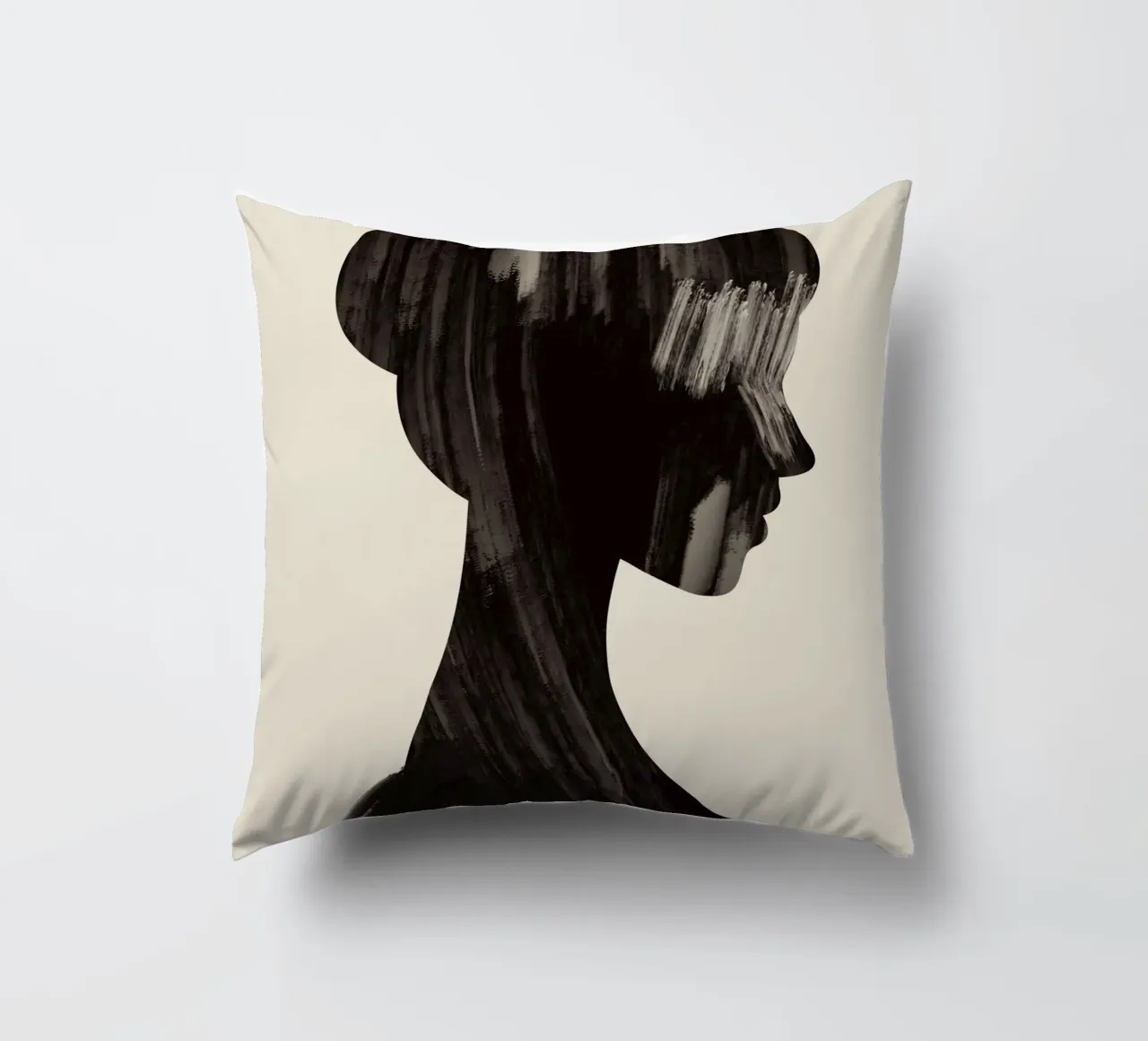 Victorian portrait silhouette decorative cushion by Little Dean