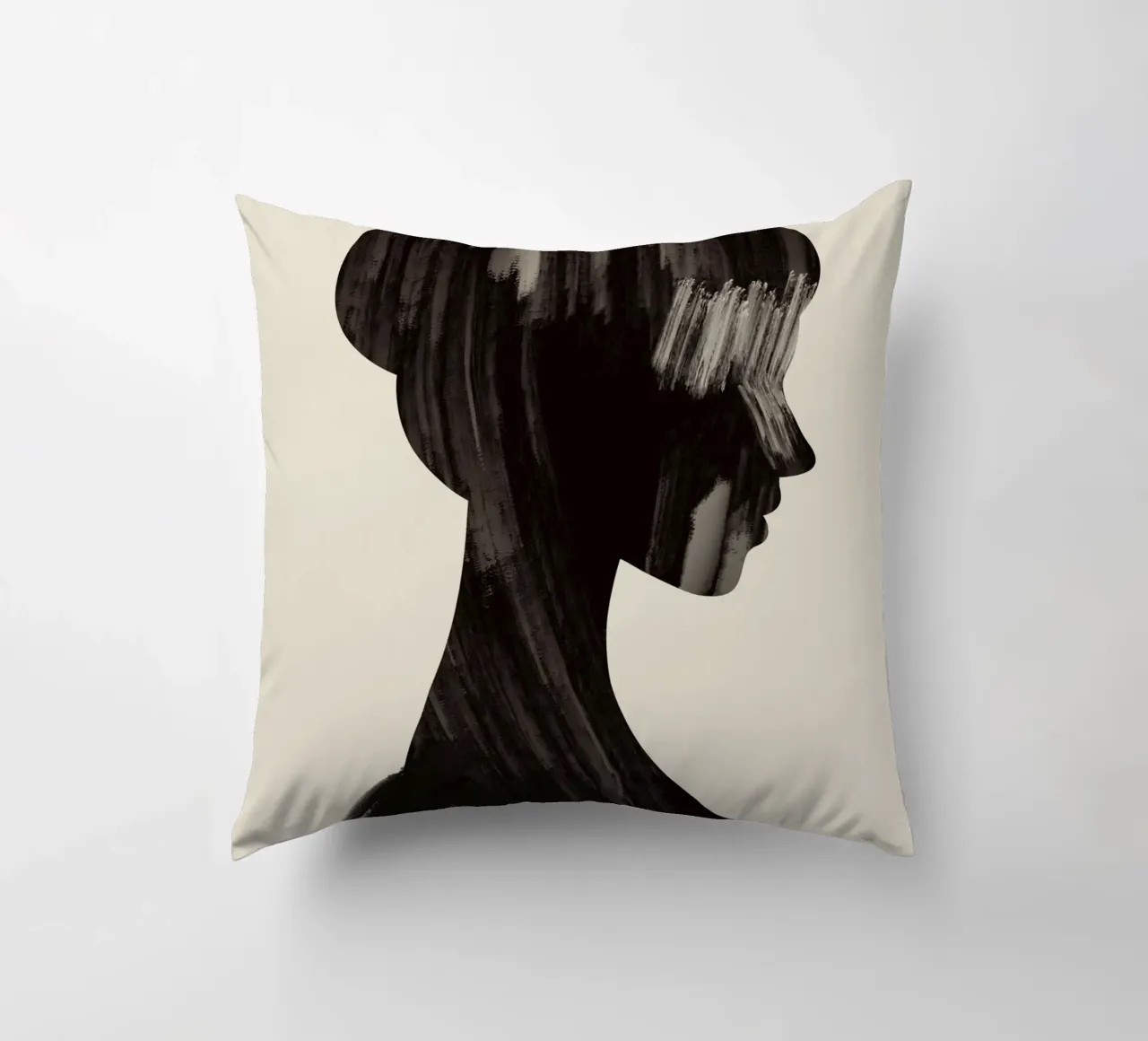 Victorian portrait silhouette decorative cushion by Little Dean