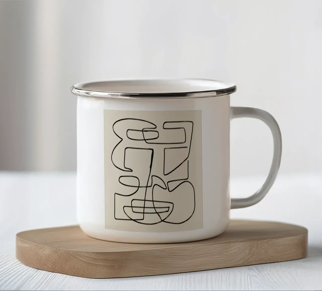 Flusso di linee d'arte 04 tazza in smalto da Little Dean