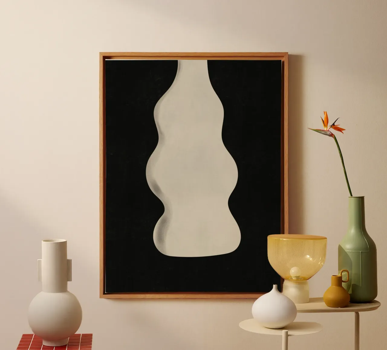 Negative space 02 canvas with Floater frame by Little Dean