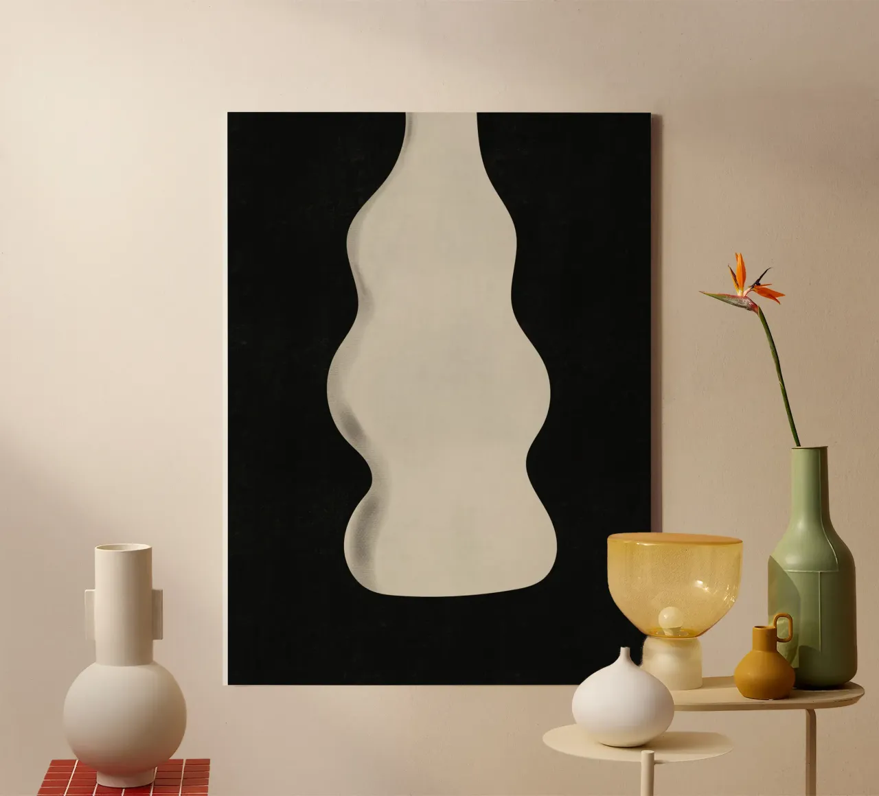 Negative space 02 canvas with Floater frame by Little Dean