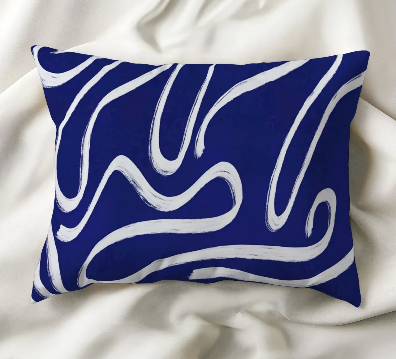 Ultramarine line art 03 cuscino da Little Dean