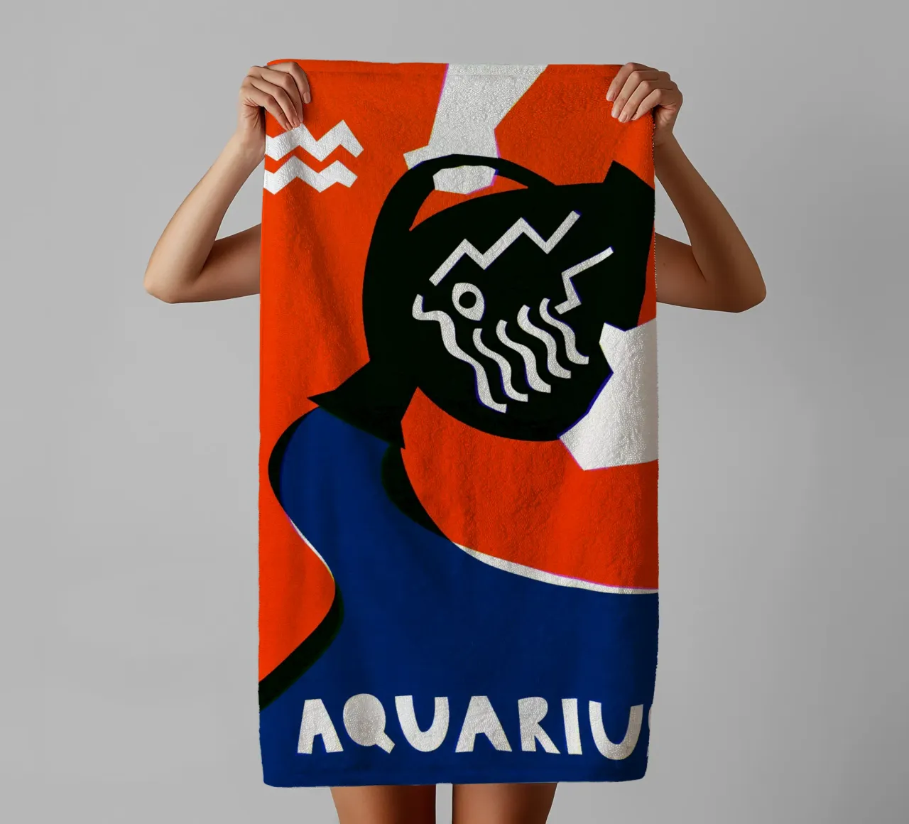 Aquarius Zodiac towel by Fox & Velvet