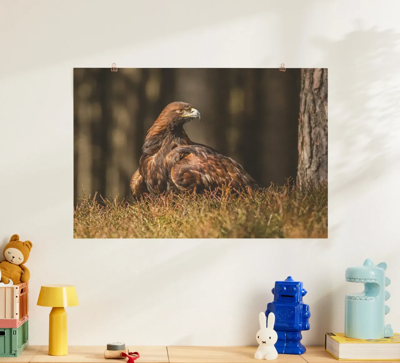 Golden Eagle poster con telaio in legno da Dave Hare Photography