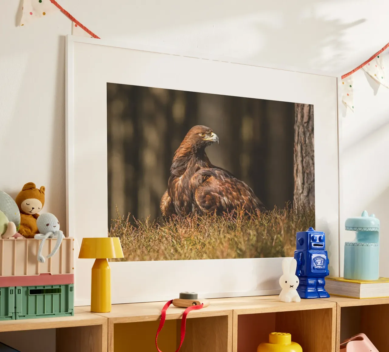 Golden Eagle poster con telaio in legno da Dave Hare Photography