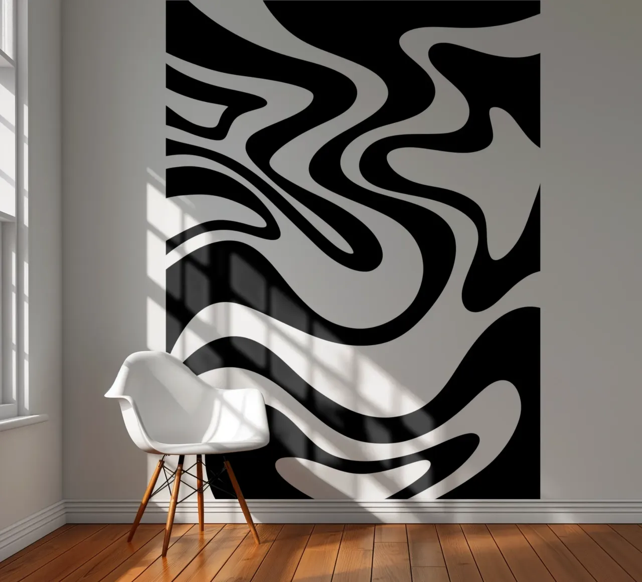 Black and White Wave Pattern photo wallpaper by MODERN NUANCE