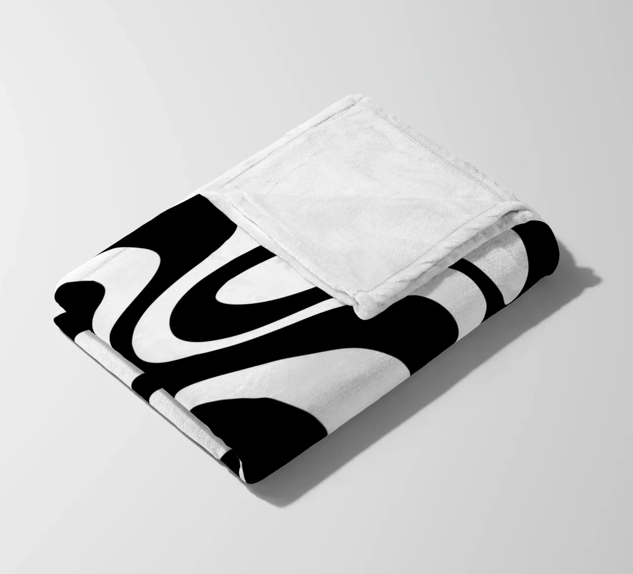 Motivo a onda in bianco e nero coperta in pile da MODERN NUANCE
