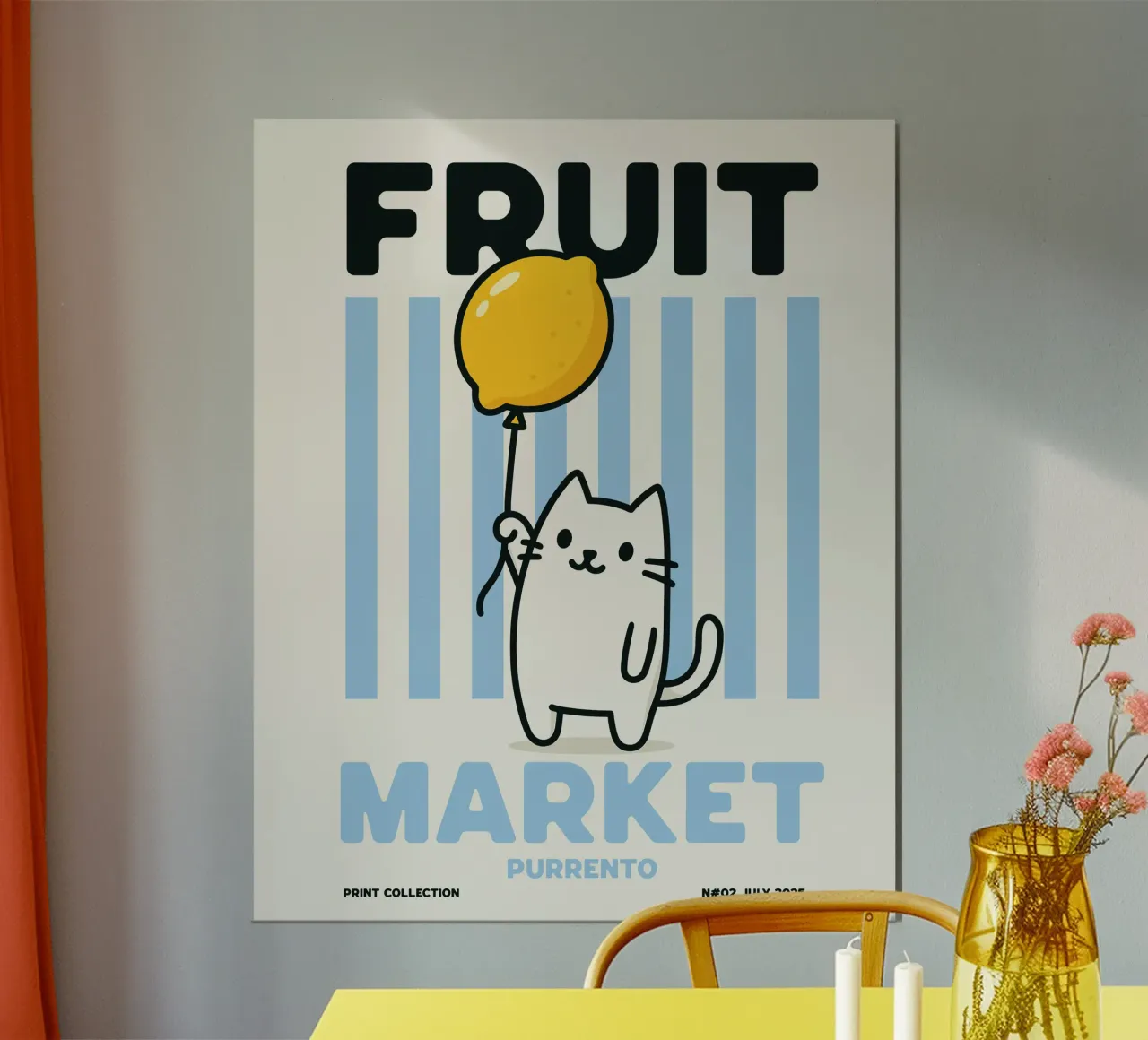 Mercato della frutta - Edizione Purrento Meow poster da Artezza