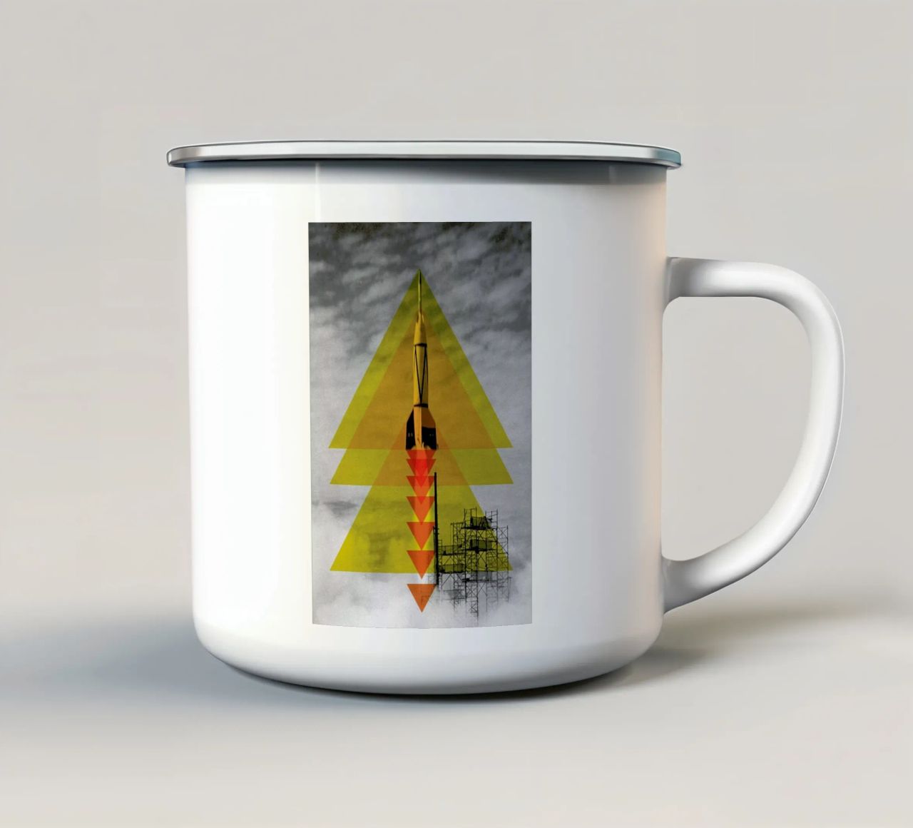 Rocket poster tazza in smalto da Matěj Kašpar Jirásek