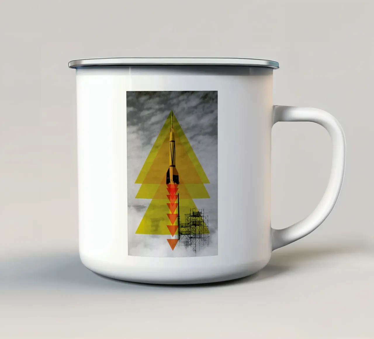 Rocket poster tazza in smalto da Matěj Kašpar Jirásek