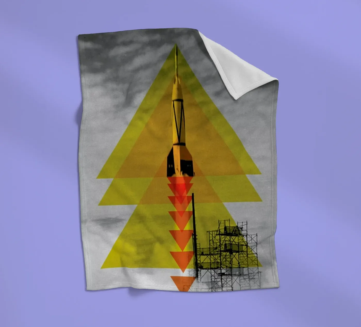 Rocket poster Fleecedecke von Matěj Kašpar Jirásek