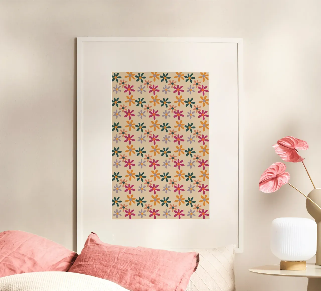 60s 70s Floral Pattern Spring Summer Warm carta hahnemühle da Vasare Nar