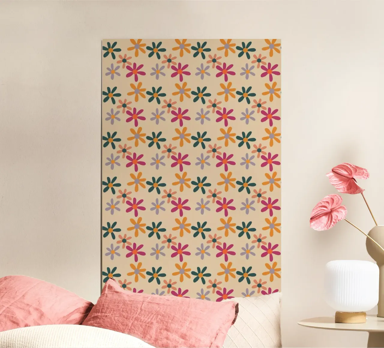 60s 70s Floral Pattern Spring Summer Warm poster da Vasare Nar