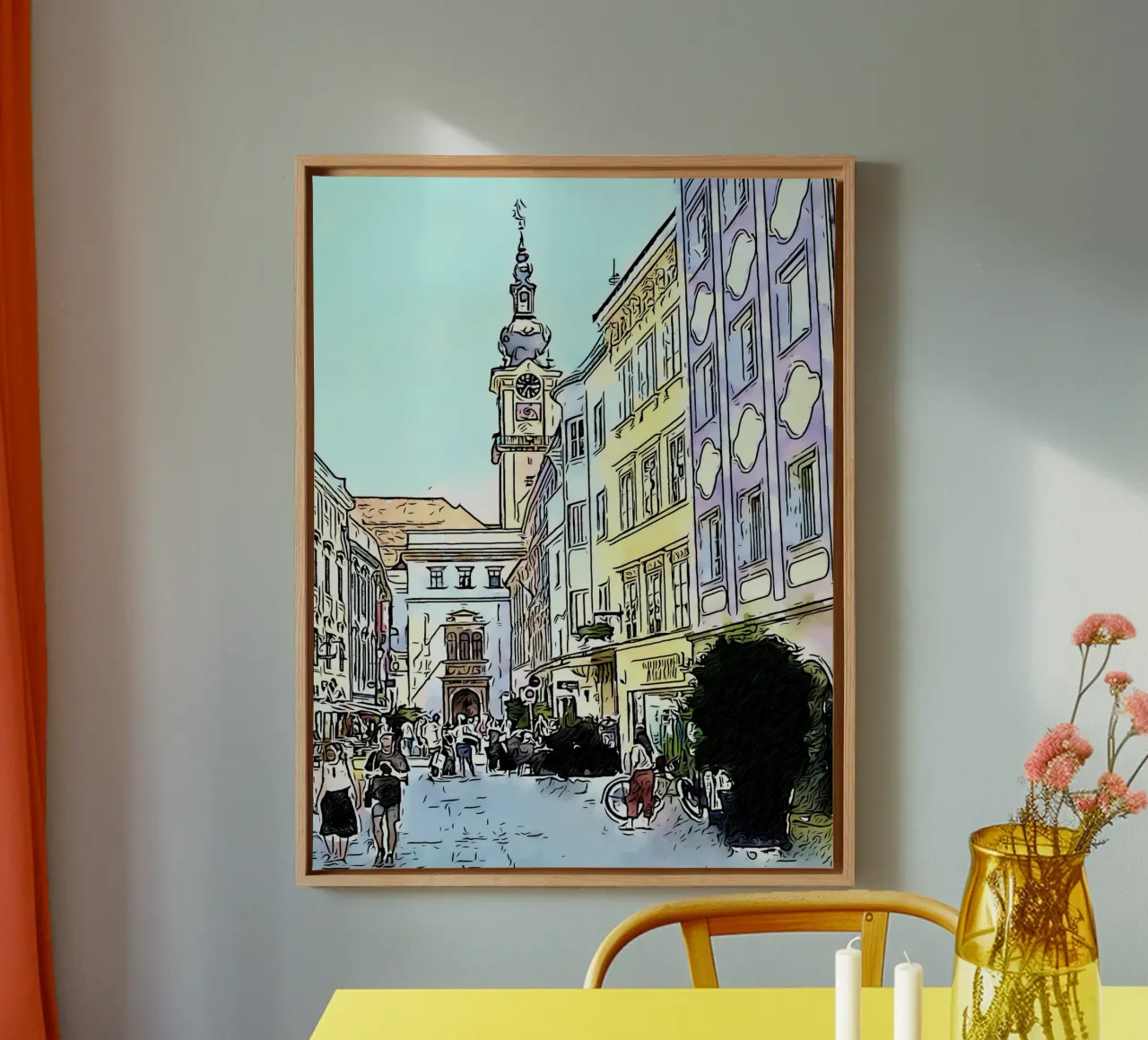 Linz, Motiv 4 tela con Cornice a cassetta da ZAMART