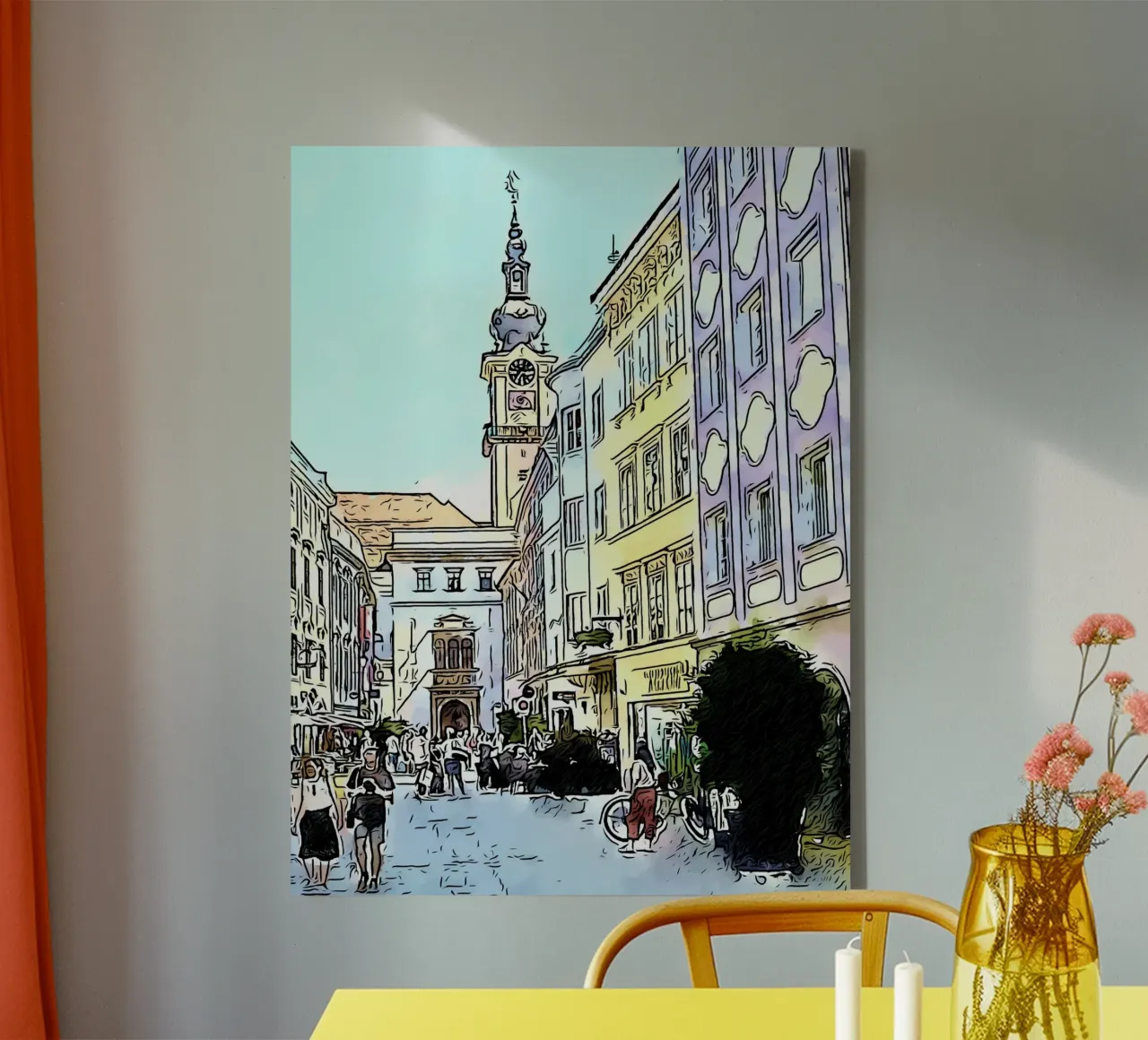 Linz, Motiv 4 tela con Cornice a cassetta da ZAMART