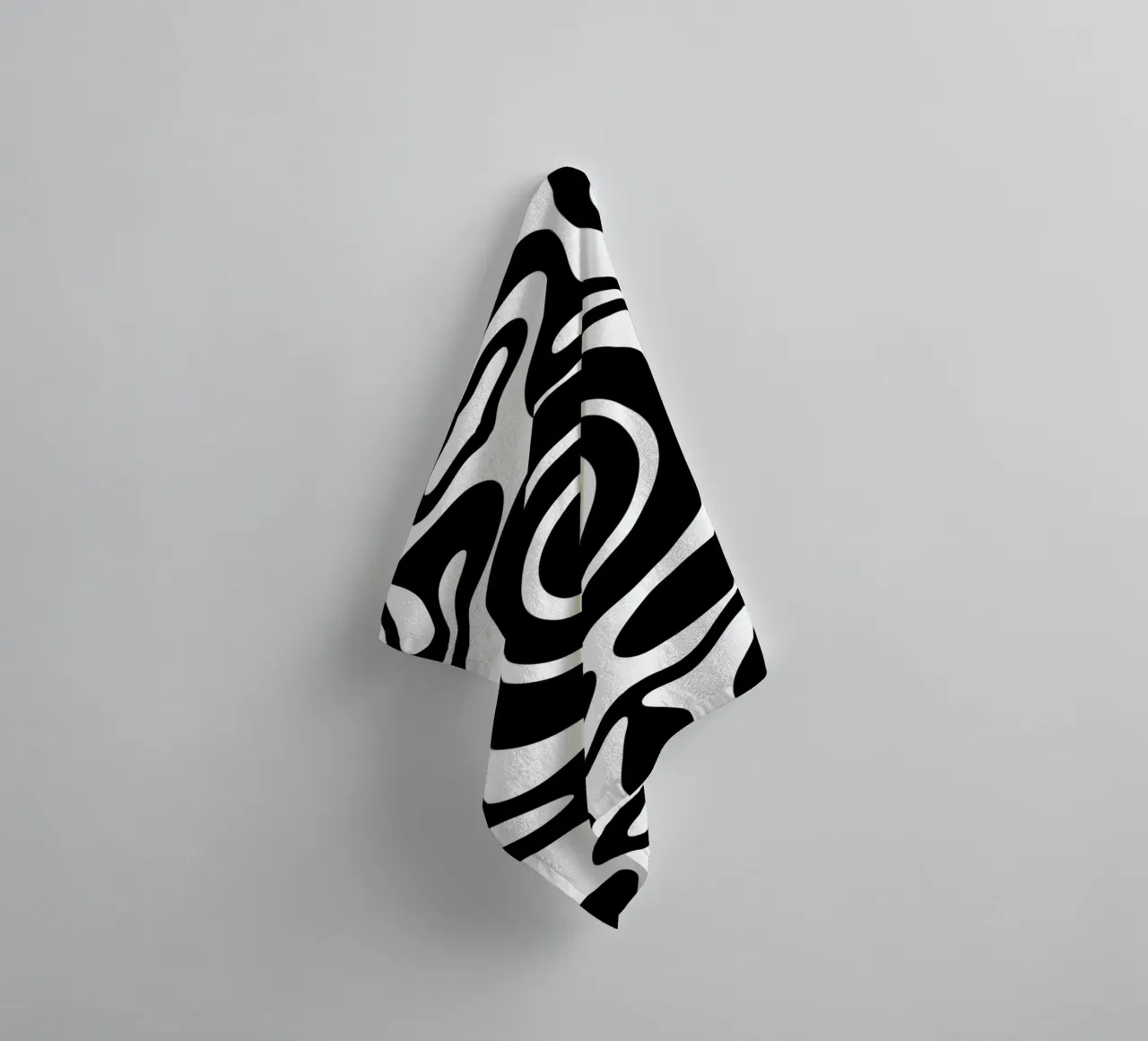 Black and White Wave Pattern towel by MODERN NUANCE