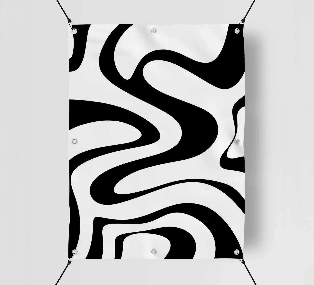 Motivo a onda in bianco e nero telo in pvc da MODERN NUANCE