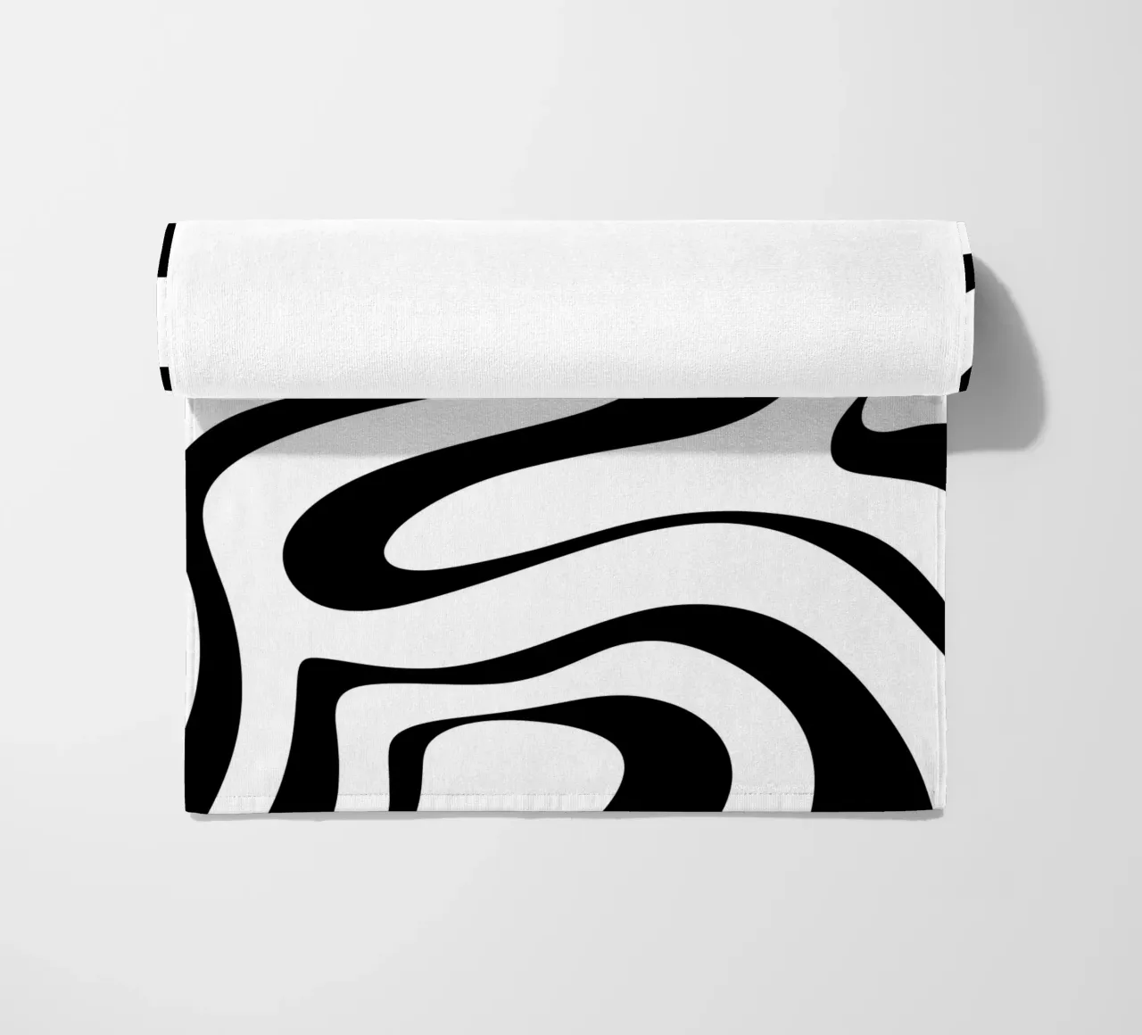 Motivo a onda in bianco e nero telo mare da MODERN NUANCE