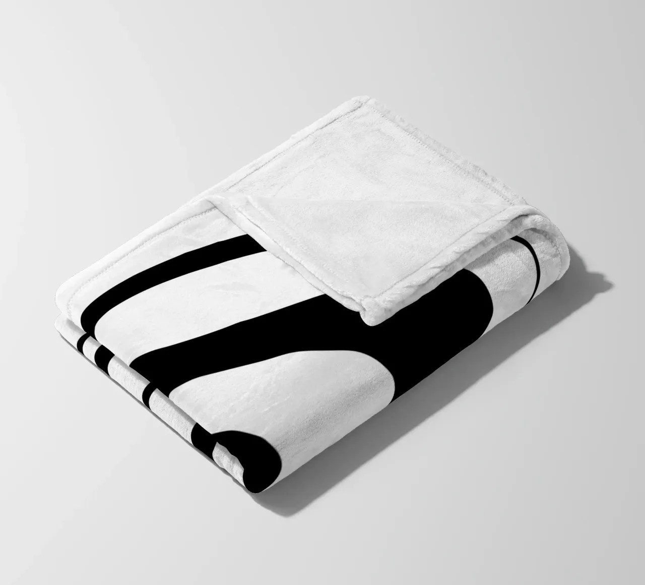 Motivo a onda in bianco e nero coperta in pile da MODERN NUANCE