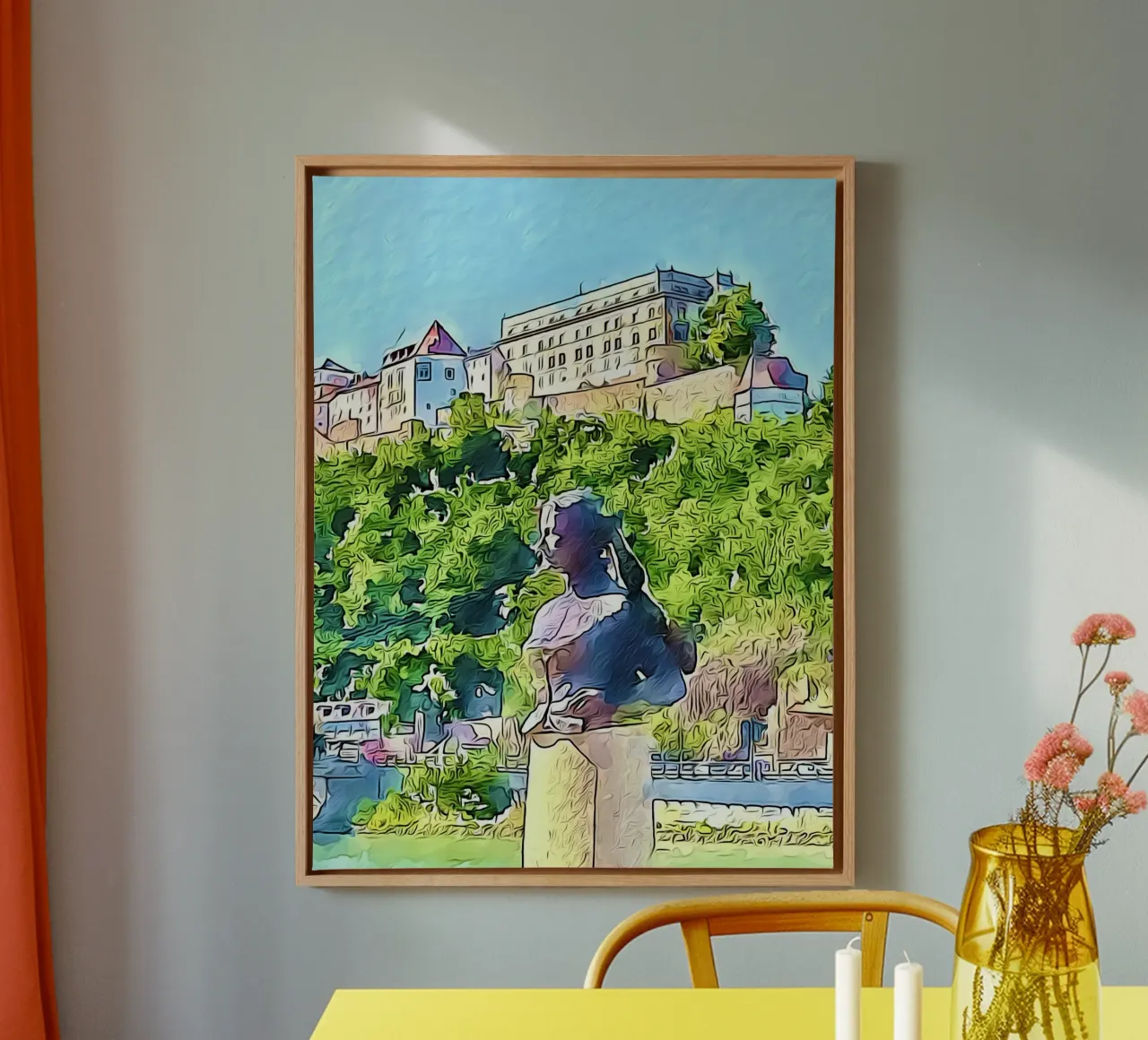 Passau, Motiv 5 canvas met Baklijst van ZAMART