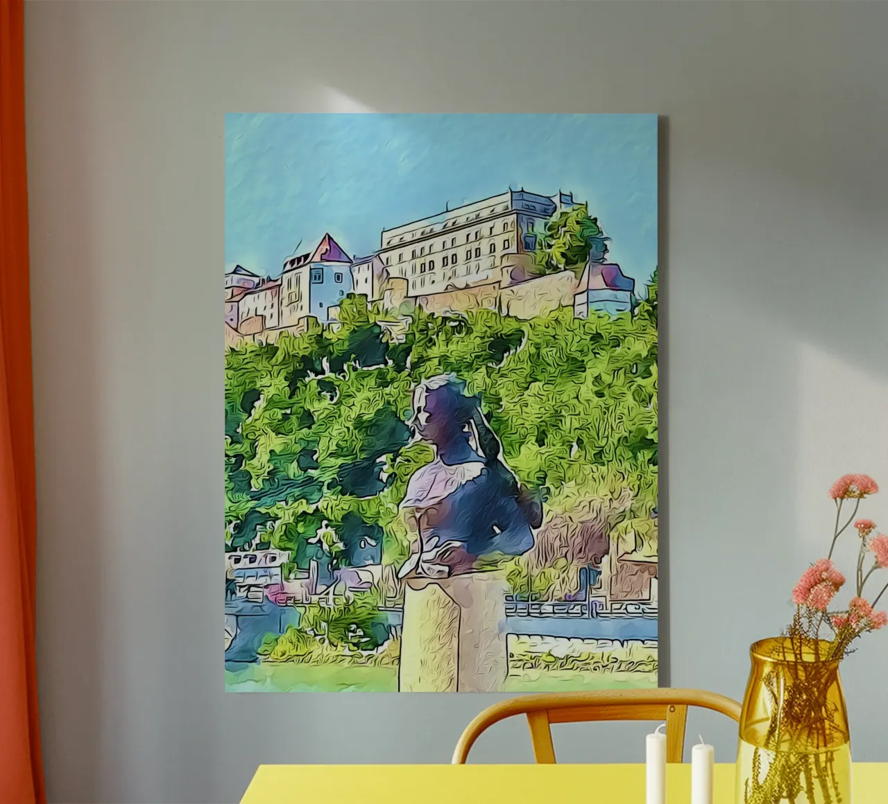 Passau, Motiv 5 canvas met Baklijst van ZAMART