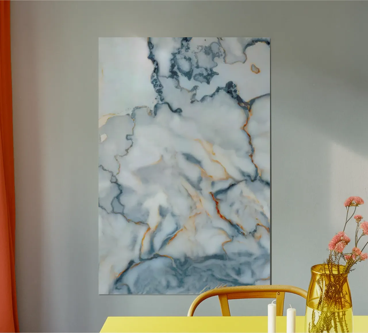 Germany Marble Map poster con telaio in alluminio da Octavian