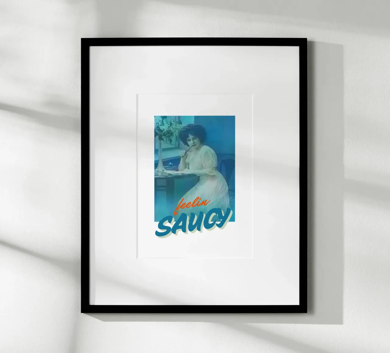 Feelin Saucy | Press Play Art Print Remix poster with aluminum frame by Press Play Art Prints