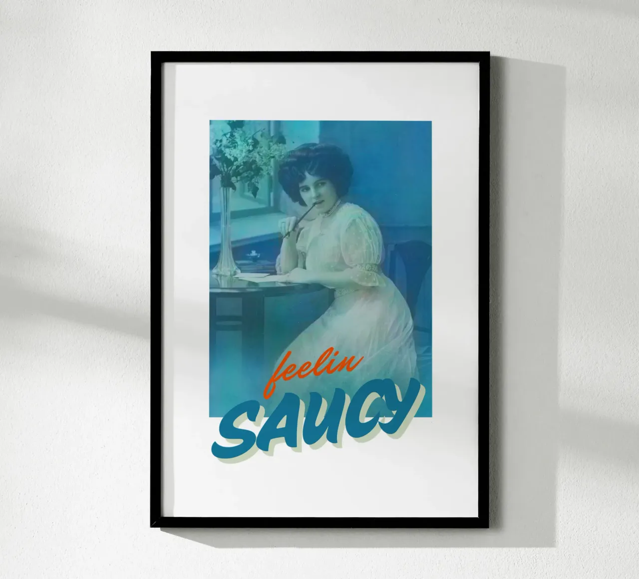 Feelin Saucy | Press Play Art Print Remix poster with aluminum frame by Press Play Art Prints