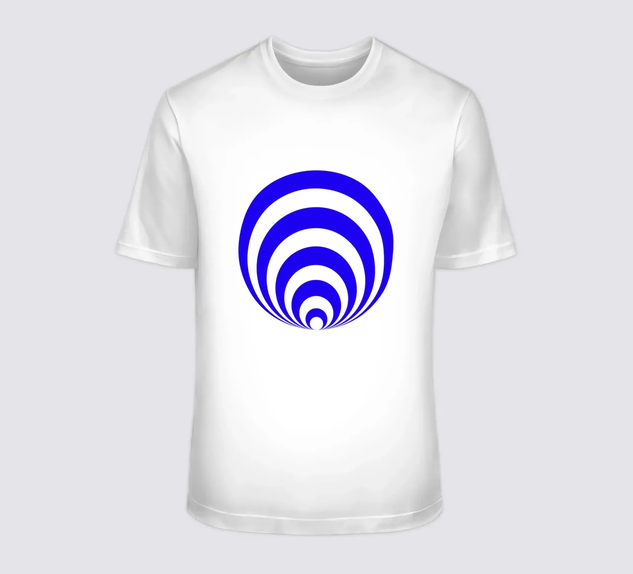 Blue and white abstract pattern, geometric shapes t-shirt by Lilou Art