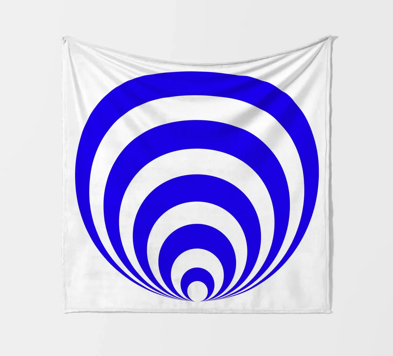 Blue and white abstract pattern, geometric shapes fleece blanket by Lilou Art
