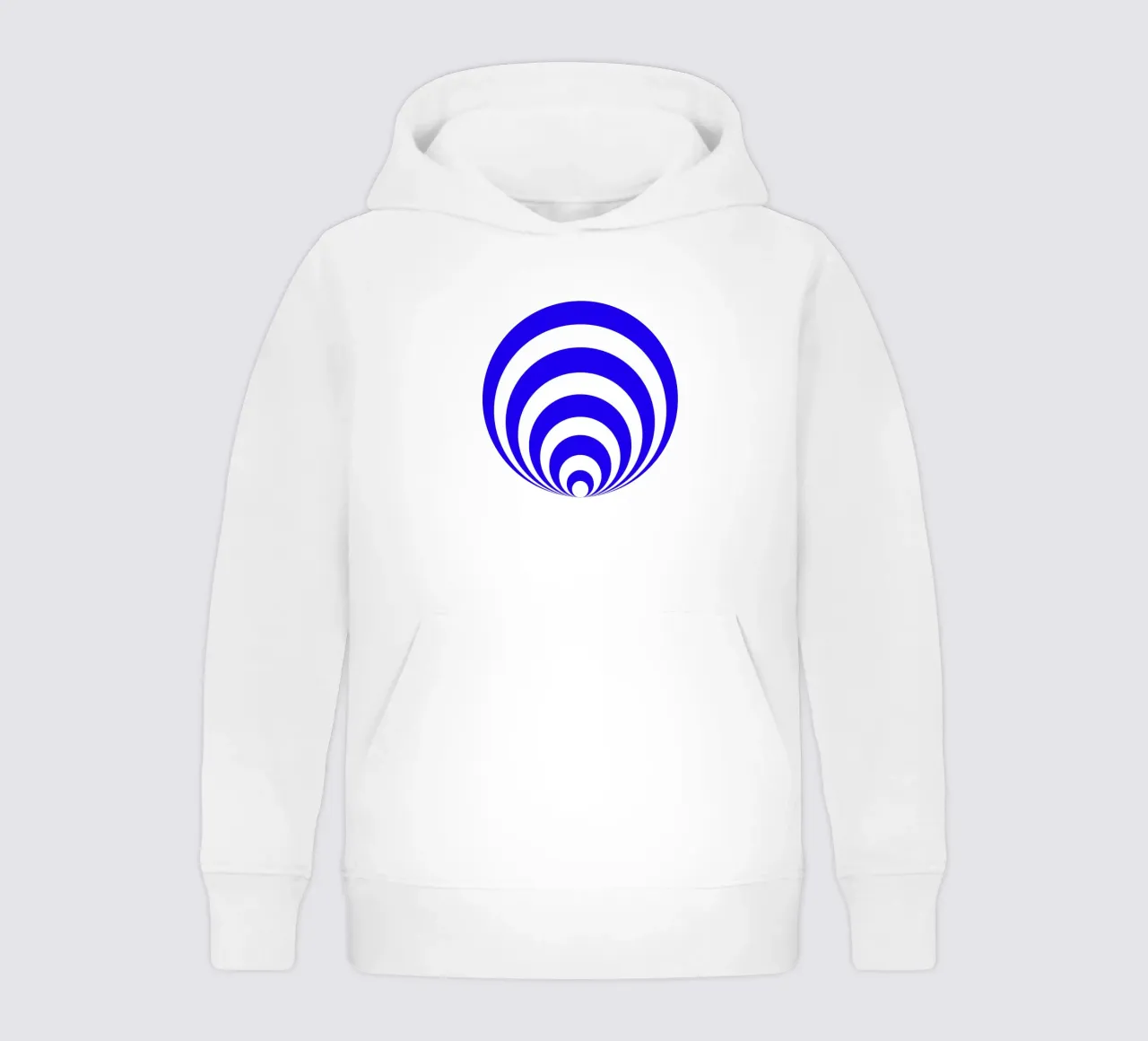 Blue and white abstract pattern, geometric shapes kids hoodie by Lilou Art