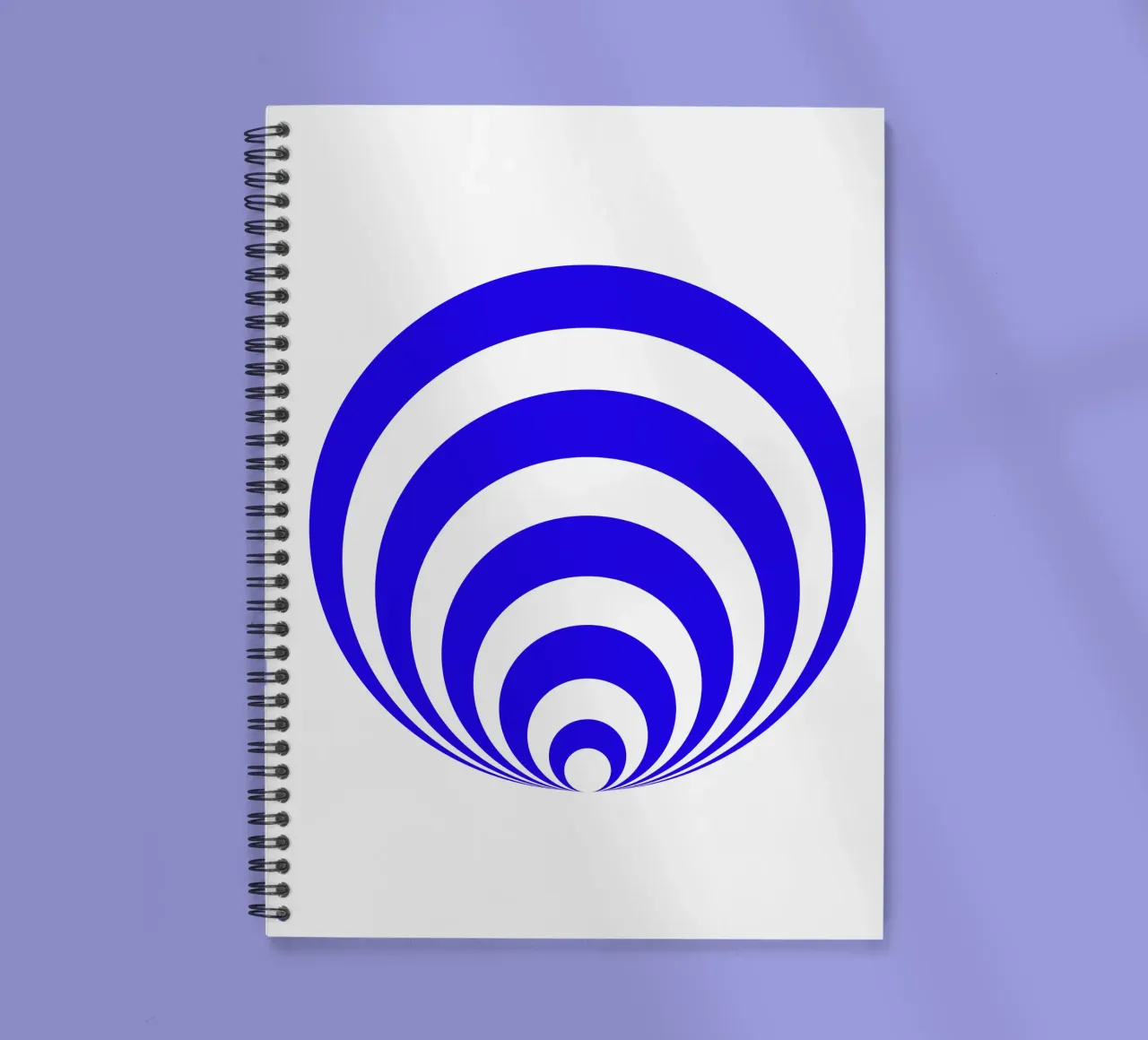 Blue and white abstract pattern, geometric shapes spiral notebook by Lilou Art