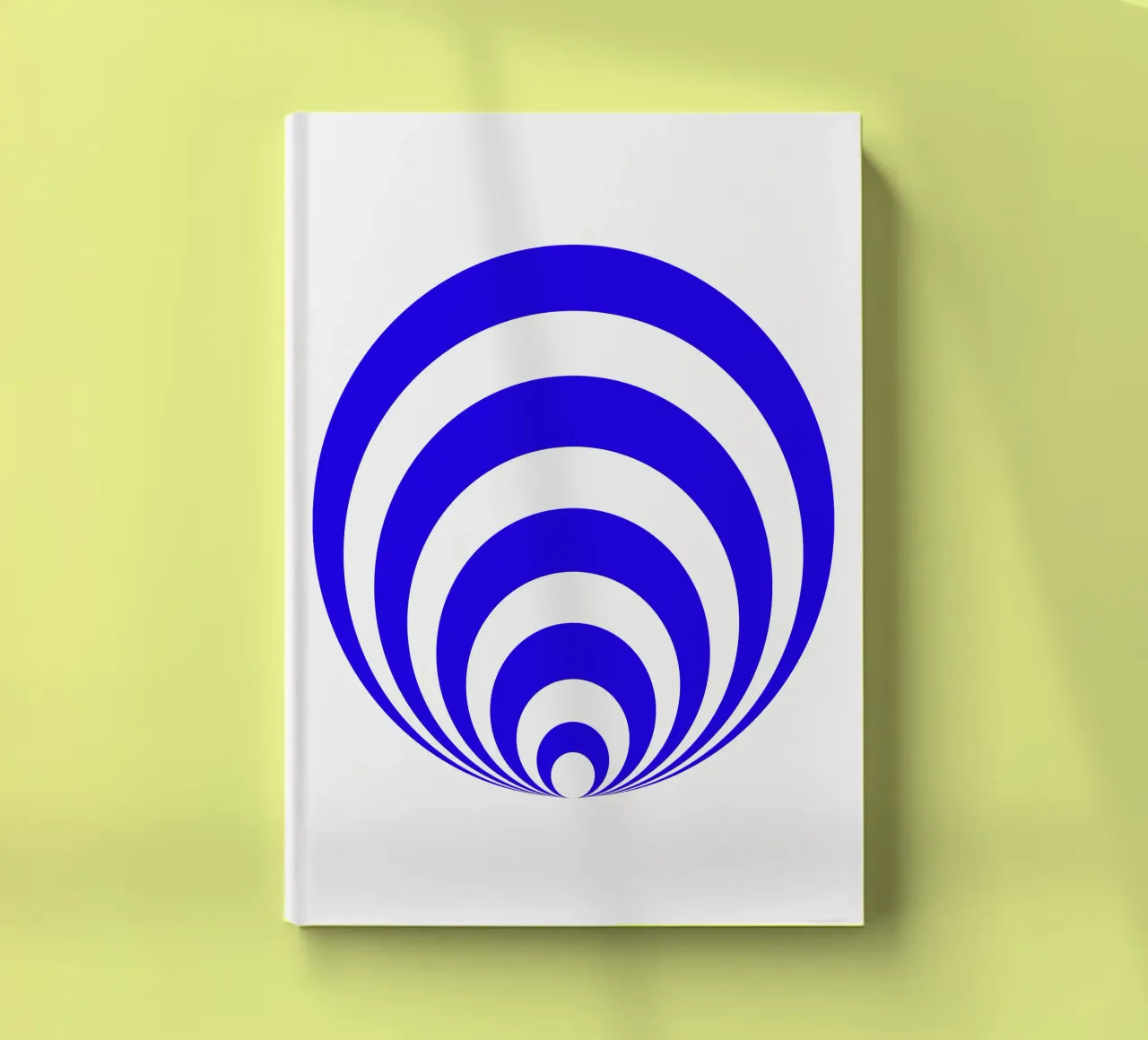 Blue and white abstract pattern, geometric shapes notebook by Lilou Art