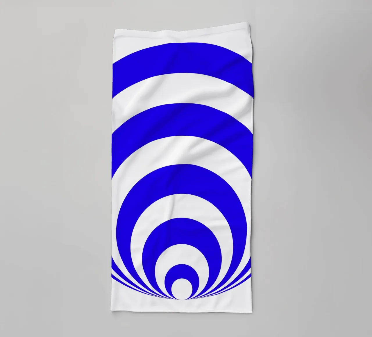 Blue and white abstract pattern, geometric shapes towel by Lilou Art