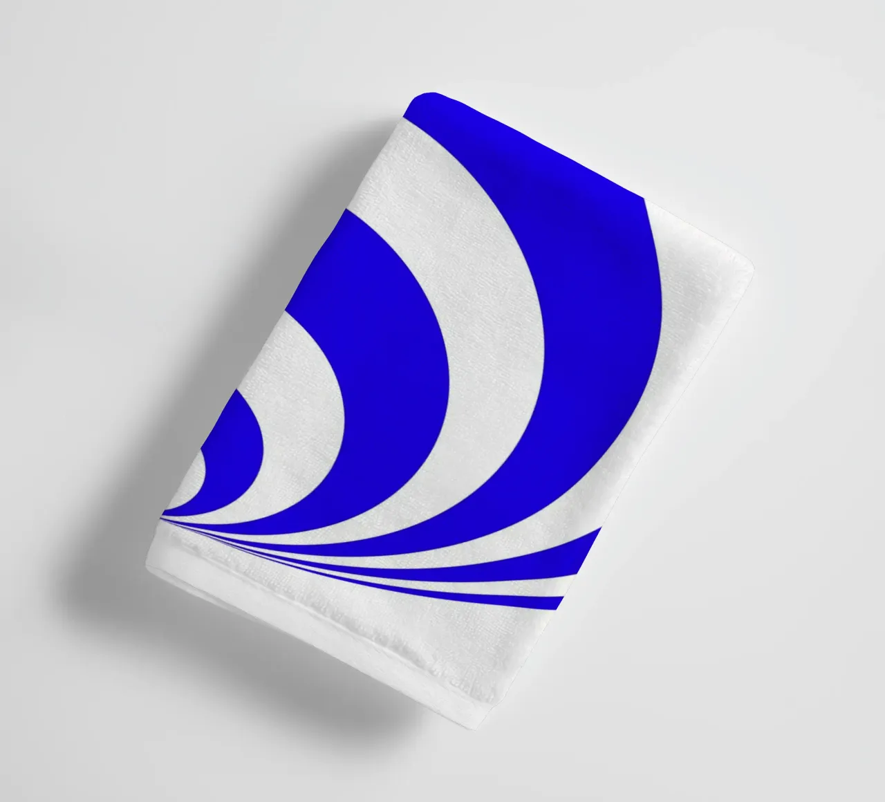 Blue and white abstract pattern, geometric shapes towel by Lilou Art