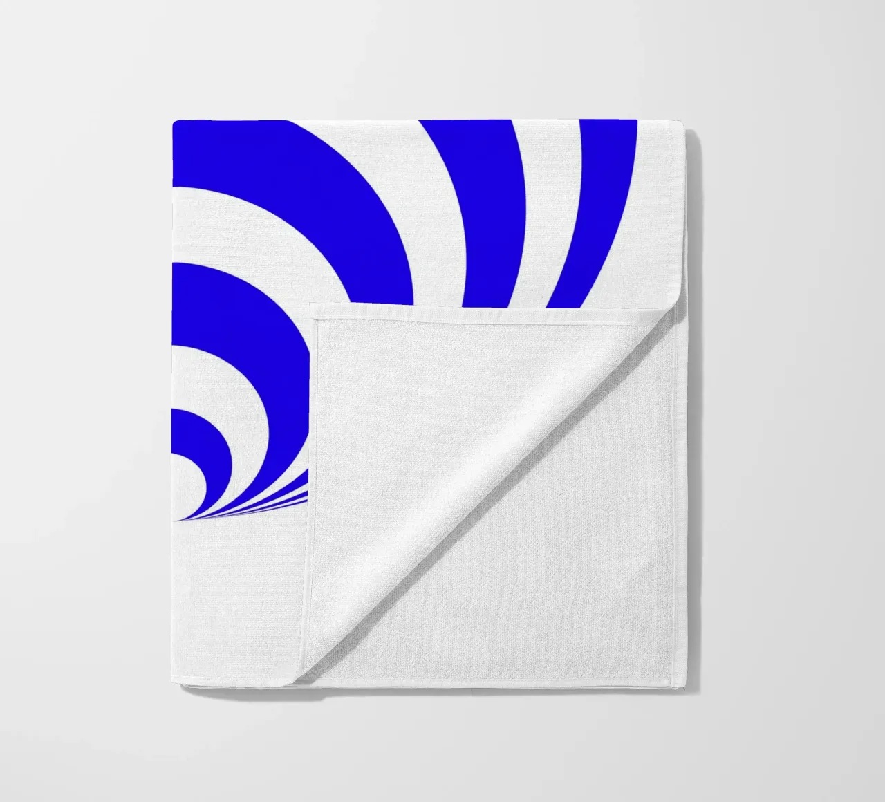 Blue and white abstract pattern, geometric shapes beach towel by Lilou Art
